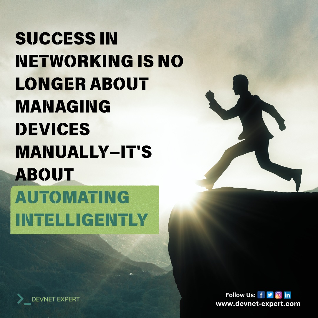 devnetexpert1's tweet photo. Gone are the days when network engineers spent hours manually configuring, troubleshooting &amp; managing devices. The Future of Networking Belongs to Those Who Automate Intelligently.
The future isn't just about managing networks—it's about orchestrating them intelligently. https://t.co/9BsDjSTQUz
