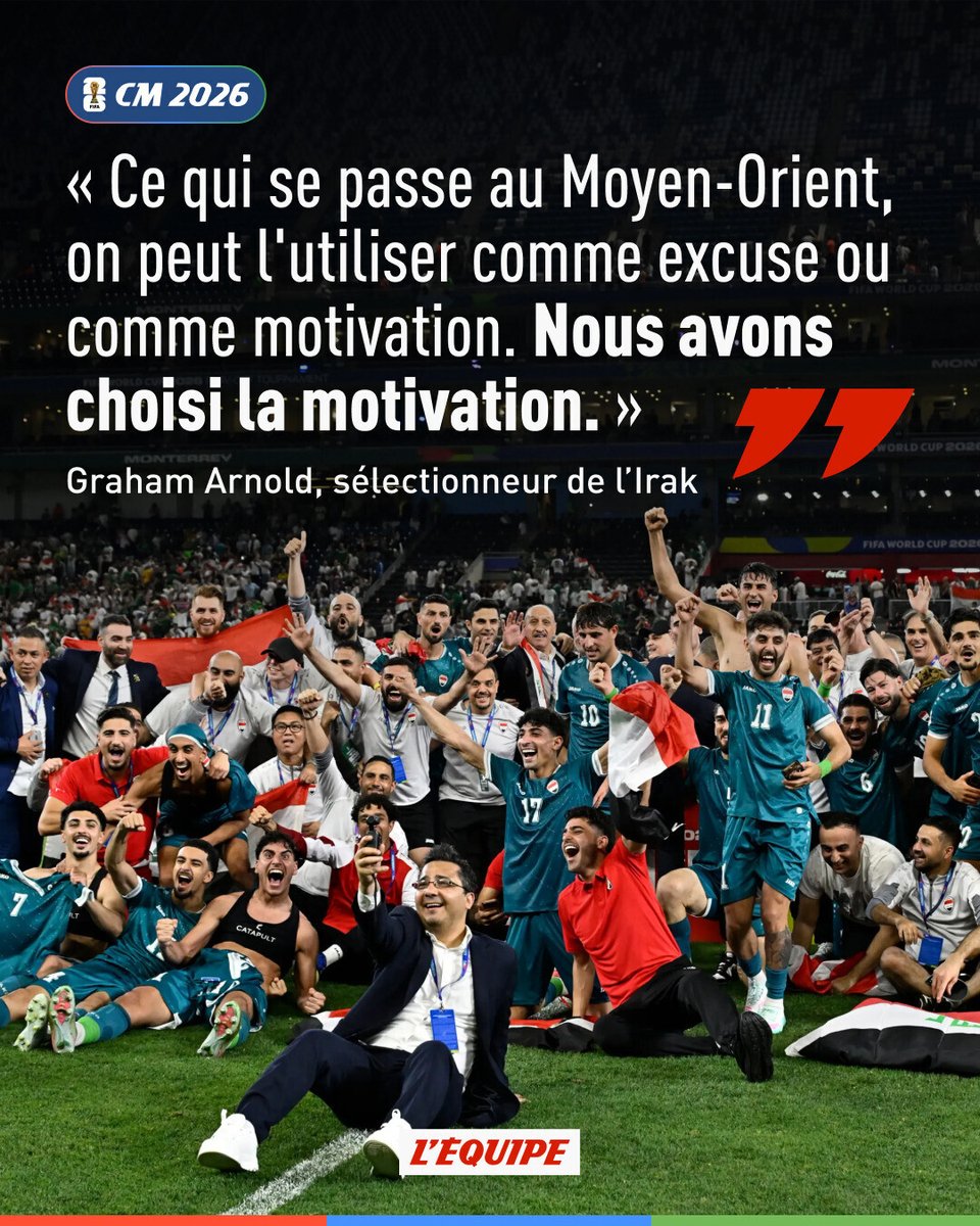 lequipe's tweet photo. Graham Arnold, le sélectionneur de l'Irak, a déjà affronté les Bleus avec l'Australie, à la Coupe du monde 2022. Ce soir, il s'attend à un match courageux de ses joueurs, qui ont eu un parcours difficile et héroïque jusqu'à la phase finale. https://t.co/lb4oFapQcP https://t.co/jvUYCtXrAN