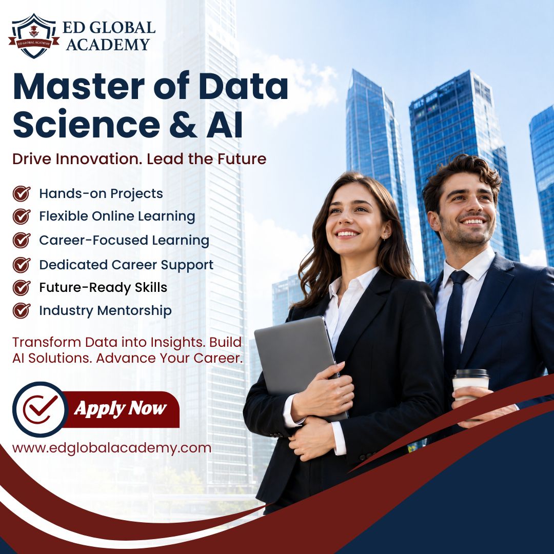edglobalacademy's tweet photo. Ready to build AI solutions and advance your career?

Join our Master of Data Science &amp; AI program and gain future-ready skills with expert mentorship and hands-on learning.

🌐 https://t.co/VDXO9oVPhu

#DataScience #AI #MachineLearning https://t.co/Foo0dGWPaP