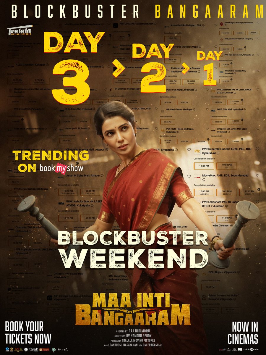 Maahindras's tweet photo. General audience acceptance bagundi ga 🔥

Best movie in recent times 
Day 3>day1,2
#MaaIntiBangaaram https://t.co/KClU2Ed1lG
