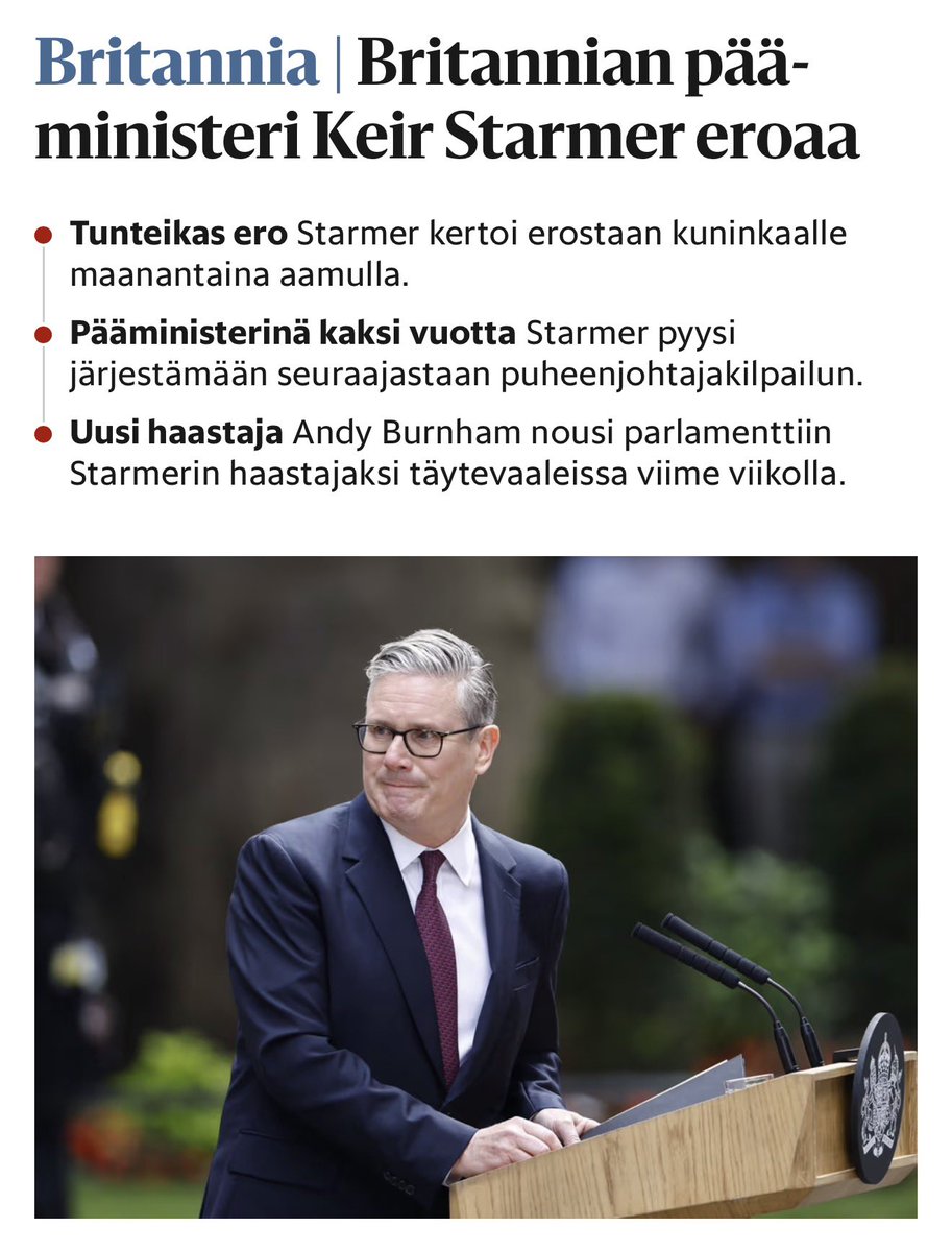SebastianTyne's tweet photo. Vihdoin ero, tätä on odotettu.

Yksi surkeimmista sosiaalidemokraateista, mitä vähään aikaan koettu. Vaarallisen nössykkä.

Onnea Britannian kansalle. Toivotaan seuraavaksi panostuksia turvallisuuteen, talouteen ja sananvapauteen.

Tosin en pidätä hengitystäni, kun demari korvaa demarin.