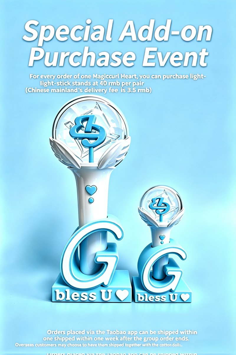 parkheart_air's tweet photo. Booking Announcement
Name: Magiccurl Heart 
Contain:  10cm standard Cotton doll
Suit: Sweater&‌striped tee&pants
Special gift for booking: Right or wrong sign 
Special gift for over 200 members: ‌Bubble tea‌'s bag
Price: 198 rmb without armature / 210 rmb with armature (without transportation expense)
Duration: June 22rd - July 15th
Dilivery: September

Special Add-on Purchase Event
For every order of one Magiccurl Heart, you can purchase light‑stick stands at 40 rmb per pair (Chinese mailand 's delivery fee is 3.5 rmb). 
Orders placed via the Taobao app can be shipped within one week after the group order ends. Overseas customers may choose to have them shipped together with the cotton doll at a later time.

For Toabao app's users, you can order them in ParkHeart's shop.
For Japanese fans, please contact with @mm_cool0205 who help us collect the information.
For Korean fans: without armature 44800w, with armature 47500w, light‑stick stands 9100w, delivery fee 8500w(A week). You can message me and I will give you the bank account.
For Thailand fans: Please contact with @Snowflakekkk .
For other countries' fans, please message me if you want.