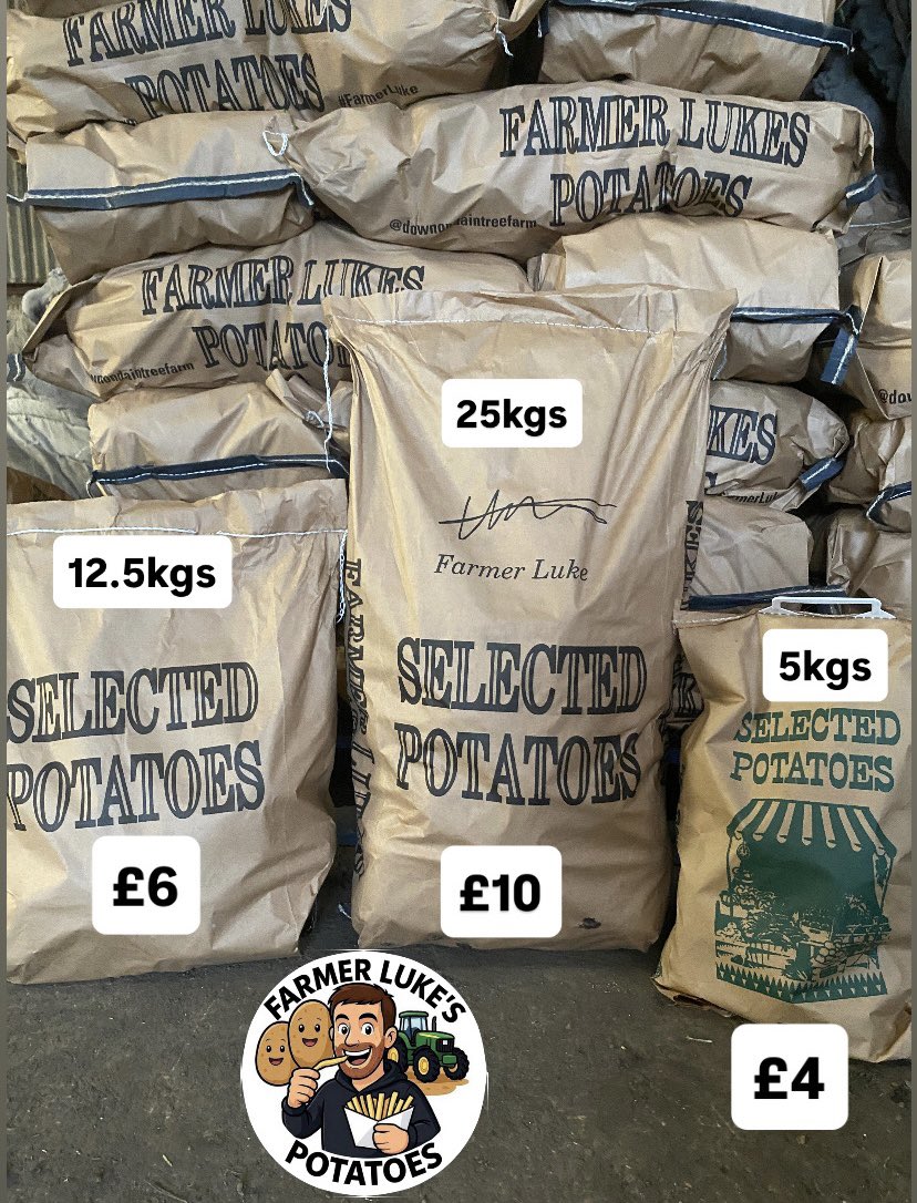 Ondaintreefarm's tweet photo. 🥔Farmer Luke’s Potatoes 🥔(As seen on T.V).
Where am I delivering to? 

🚛 Daily Delivery to Whittlesey and Ramsey! Upwood and the immediate surrounding areas! 

🚛 Wednesday-24th June  - March, Chatteris, Manea, doddington, wimblington and surrounding Areas! 

🚛 Thursday-25th June -Warboys,Huntingdon Godmanchester, Brampton st-ives and all the surrounding areas 

🚛 Friday - 26th June - All of Peterborough, Bretton, longthope, Netherton, Standground Yaxley Hampton and associated areas 

📲 Please message me if your would like a bag delivered 

👩‍🌾Farmer Luke’s Markie Potatoes are locally grown on our farm in Ramsey St Mary’s, 100% traceability from field to fork🍽️

🥔25kgs (The Big One ) £10 

🥔12.5kgs (The Medium One) £6 

🥔5kgs (The Small One) £4

🥔Markie Potatoes are the ultimate all rounder they bake, boil, make the best homemade chips and roast potatoes

👨‍🌾Local Grown on our Farm in Ramsey St-Mary’s 

🚜Take a look @Ondaintreefarm to see how they were planted, cared for, harvested, stored,  bagged and delivered to you 

🍽️ 100% Full traceability from field to Fork

🚛Free Delivery

🌾Collection available anytime from the farm

🗓️Our Potatoes are Available All Year round! 

🪄 Just ask if you would like to see the string tick or set it up so you can do it yourself! 

🌍If you don’t live in the local area and wanna bag of Farmer Luke’s Potatoes, You can order your posted potatoes now at: https://t.co/SYOW8H9rS9 🥔