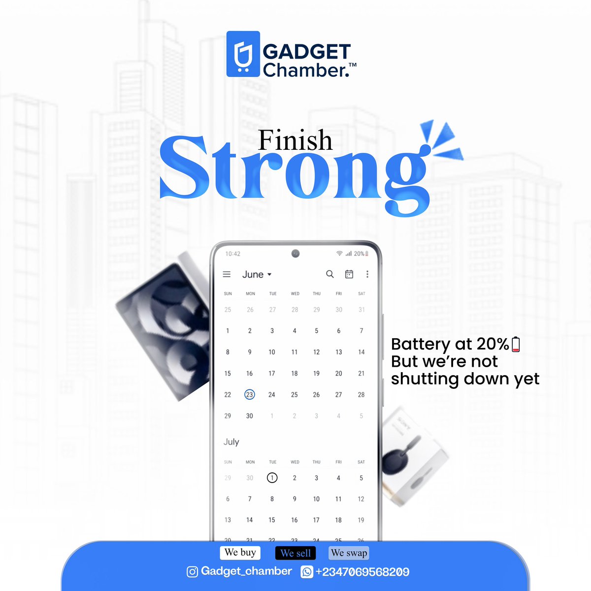 gadget_chamber's tweet photo. June has 1 week left.
Don’t coast. Finish what you started.
One more call.
One more edit.
One more push.
Let’s close June strong, Gadget Chamber family.
#MondayMotivation #FinishStrong #TechNG https://t.co/1o0fKR7Svv