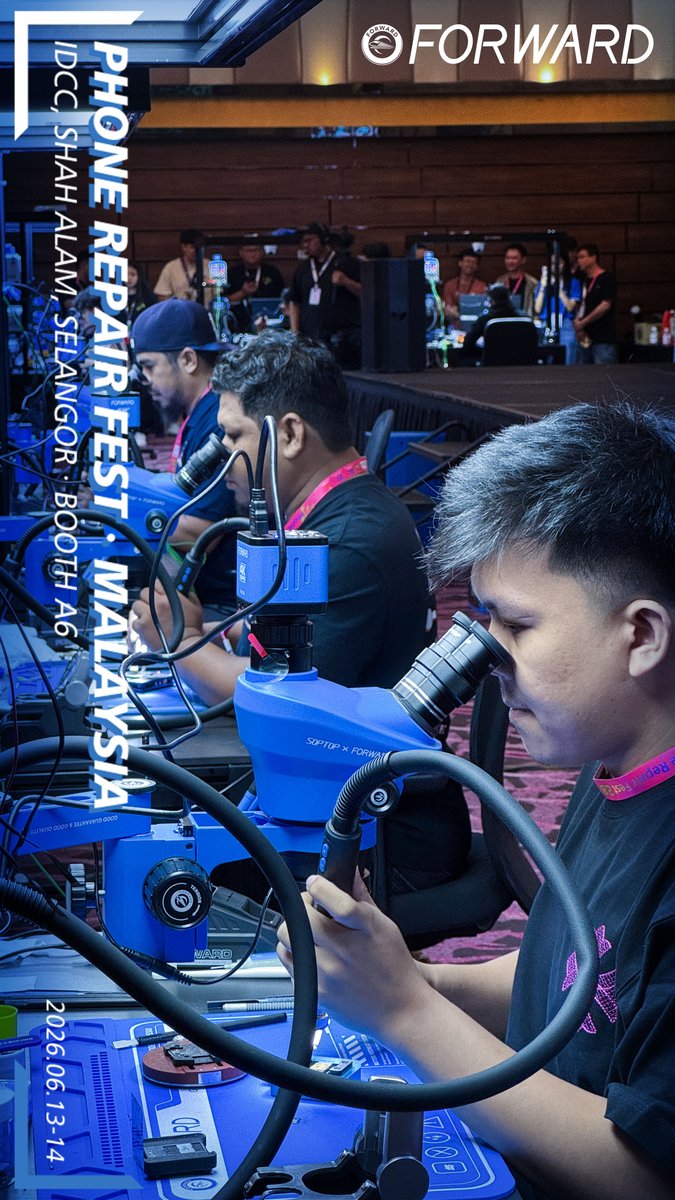 Forward_Machine's tweet photo. # 𝟮𝟬𝟮𝟲 𝗙𝗢𝗥𝗪𝗔𝗥𝗗 𝗕𝗿𝗮𝗻𝗱 𝗧𝗶𝗺𝗲💙
# 𝟐𝟎𝟐𝟔【马来西亚站】Malaysia🇲🇾 

🗺️ 合作共赢&amp;品牌文化
🏆 Phone Repair Fest 2.0

𝑮𝒐𝒐𝒅 𝑮𝒖𝒂𝒓𝒂𝒏𝒕𝒆𝒆 &amp; 𝑮𝒐𝒐𝒅 𝑸𝒖𝒂𝒍𝒊𝒕𝒚🛡️
品质，有我保障！👍🏻

#ForwardTools
#PhoneRepairTools
#PhoneRepairFest
#Malaysia https://t.co/78cRnh19UF