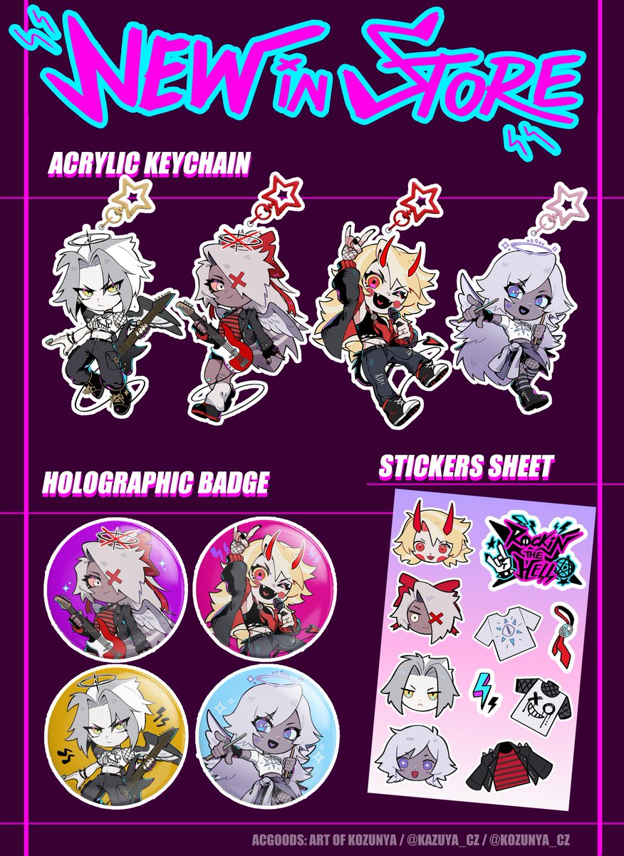 kazuya_cz's tweet photo. My ACGoods shop is now officially open YIPPEEEE!
It took me a while to finishing every setting and menu sheet but here it is 💪✨

Currently I only making Hazbin Hotel merch and mostly will be Chaggi, but there's absolutely gonna be more adding in the future!

Link in my Bio https://t.co/OkqYTADEgd