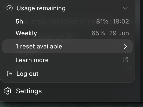 Skandeshh's tweet photo. @thsottiaux i've felt after the manual reset the limits are draining so fast..

did a manual reset yesterday and already consumed 35% of my weekly usage.. strange https://t.co/uVt4vfAzy9