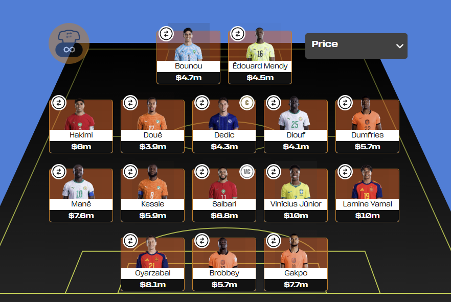 FPL__Fran's tweet photo. First MD3 #WCFantasy Wildcard draft. Yes I'm Spanish https://t.co/RhOHnP0HNQ
