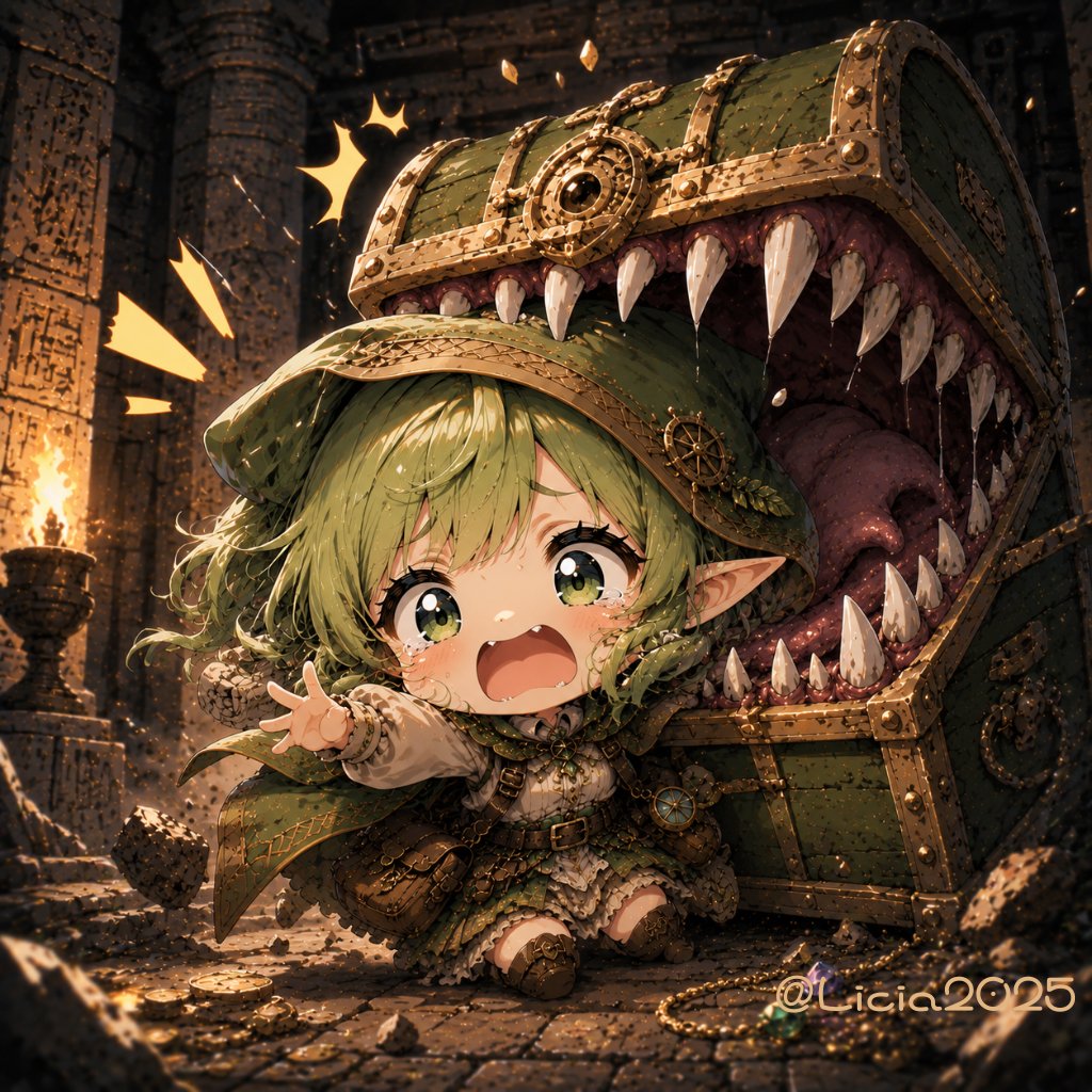 Licia2025's tweet photo. 本日もお疲れ様です。
探検家リシアちゃんの遺跡調査は続く・・(;^ω^)

#AIイラスト
#AIart https://t.co/wapbFAnDg4