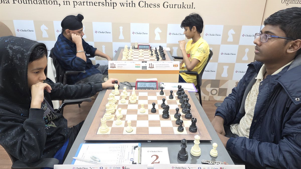 CholaChess's tweet photo. The quest for GM and IM norms continued on Day 3.

@chessbaseindia @FIDE_chess
@aicfchess
@chessgurukul
@Rameshchess

#CholaChess #Cholamandalam #CSRinitiative #GMNorm #IMNorm #RoadToNorms #EveryMoveMatters #ChessIndia #ChennaiChess https://t.co/phxqZ7YwNX