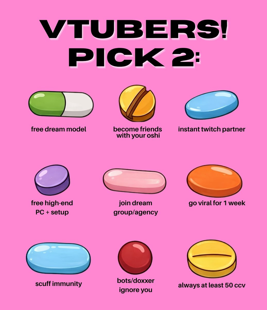 merraflux's tweet photo. 💊 vtuber moots... be honest, which one are you picking?

#vtuber #ENVtuber https://t.co/38pNaql0wr