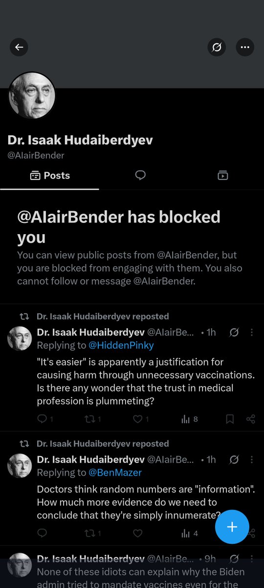 BHudsonWrites's tweet photo. @AIairBender @IanCopeland5 Isaak blocked me.

Shifted the goalposts, made assumptions about me, repeatedly called me a liar.

Good one Isaak. https://t.co/k6GhhM8ovq
