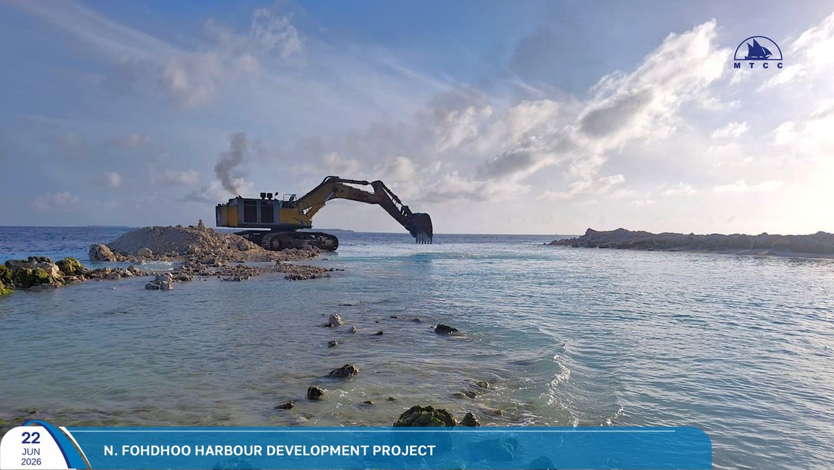 MTCCPlc's tweet photo. Project Update: Design and Build of Harbour Construction at N. Fohdhoo
Harbour channel dredging and seabed excavation works are currently ongoing at the project site.
Follow more updates at: https://t.co/gj1h168wwY
#MTCCProjects #TeamMTCC #RayyithungeKunfuni #GaumuBinaakurumugaaMTCC