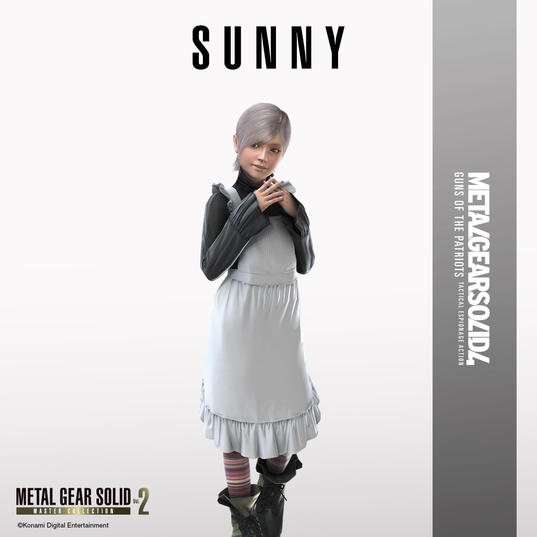 KONAMI_ES's tweet photo. METAL GEAR SOLID 4: Guns of the Patriots
【Presentación de personaje】
—SUNNY—

Sunny es la hija de Olga Gurlukovich, que apareció en MGS2. Los Patriots la mantuvieron como rehén, hasta que Raiden la rescató. Desde entonces vive a bordo del Nomad bajo la protección de Snake y Otacon. A pesar de su corta edad, Sunny es una programadora y hacker extraordinaria.

#MGSVol2
#MetalGearSolid