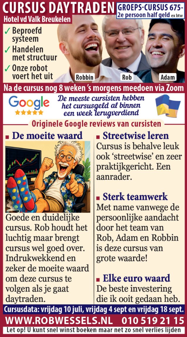 theRobWessels's tweet photo. #robwessels #daytraden #daytrading #cursusdaytrading #cursusdaytraden #cursus #daytrading #cursus #daytraden #aandelen #beurs #aex #dax #opties #beleggen #ayden #aegon #ahold #akzonobel #arcelormittal #asm #asml #asr #dsm #heineken #imcd #ing #kpn #nn #philips #prosus #randstad https://t.co/GGgECfToQh
