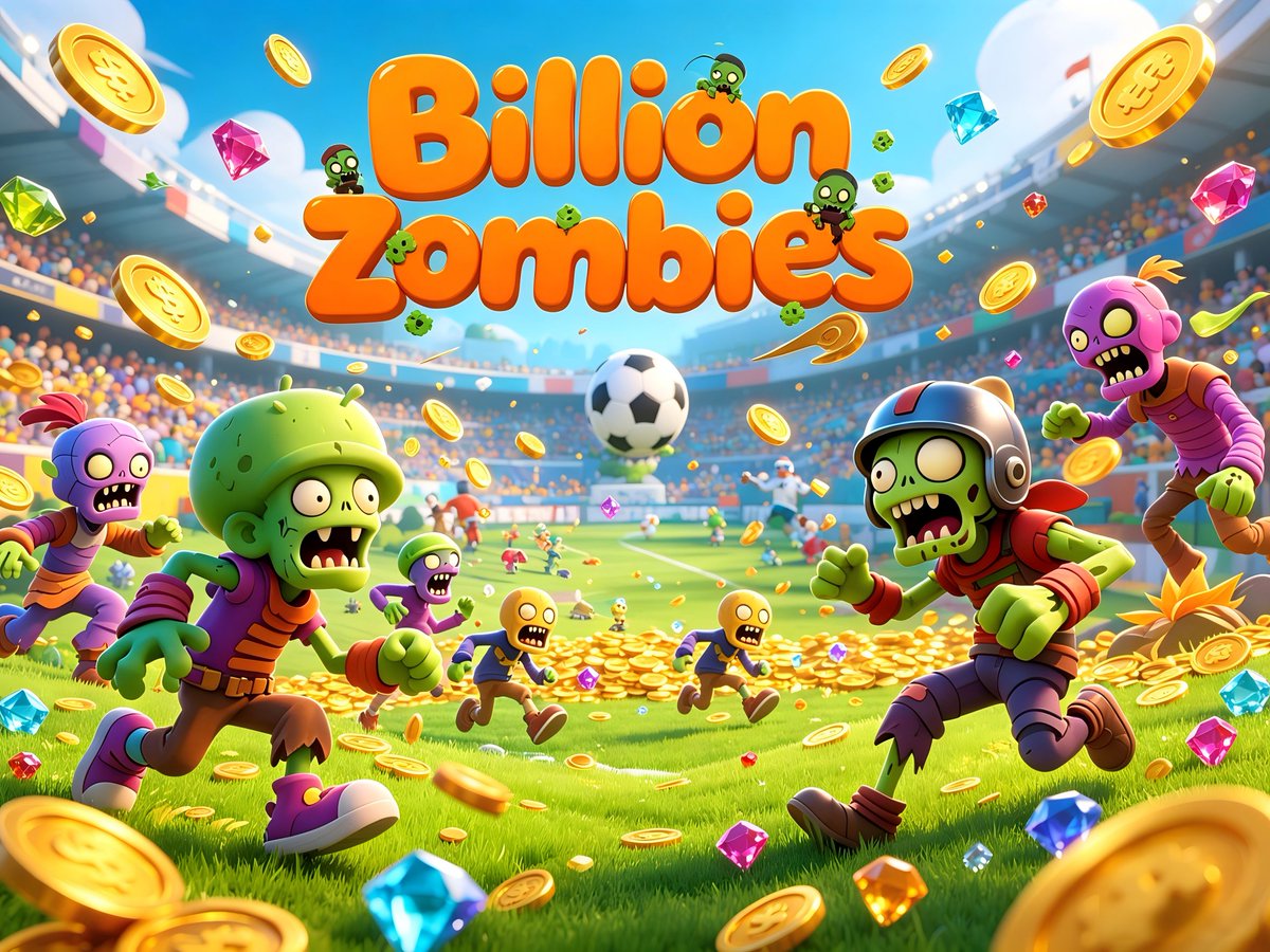 BillionZombies's tweet photo. 🌟THE ZOMBIE WORLD CUP IS LIVE! 🧟‍♂️
🏟 The stadium is packed and the grass is covered in gold! 

🧟Zombie villains have hijacked the World Cup, chasing the match ball and scattering gems everywhere! 💎

🔥🔥CHOOSE YOUR SIDE &amp; PLAY!🏅🏅

#BillionZombies https://t.co/VNnQl8g6Lq
