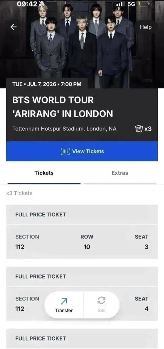shuu_bella's tweet photo. 💜 Hello BTS ARMY! 💜

Wts 3 tickets for the BTS World Tour 'ARIRANG' in London!
 Date: July 7
 Section: 112
🪑 Row: 10
 Price: £150 
If you're interested,/DM me for more details. Serious buyers only #BTS #BTSARIRANG  #BTSLondon #ARMY #WTS #BTSARMY #LondonConcert #BTSTicketSale https://t.co/MnCBbaq83F