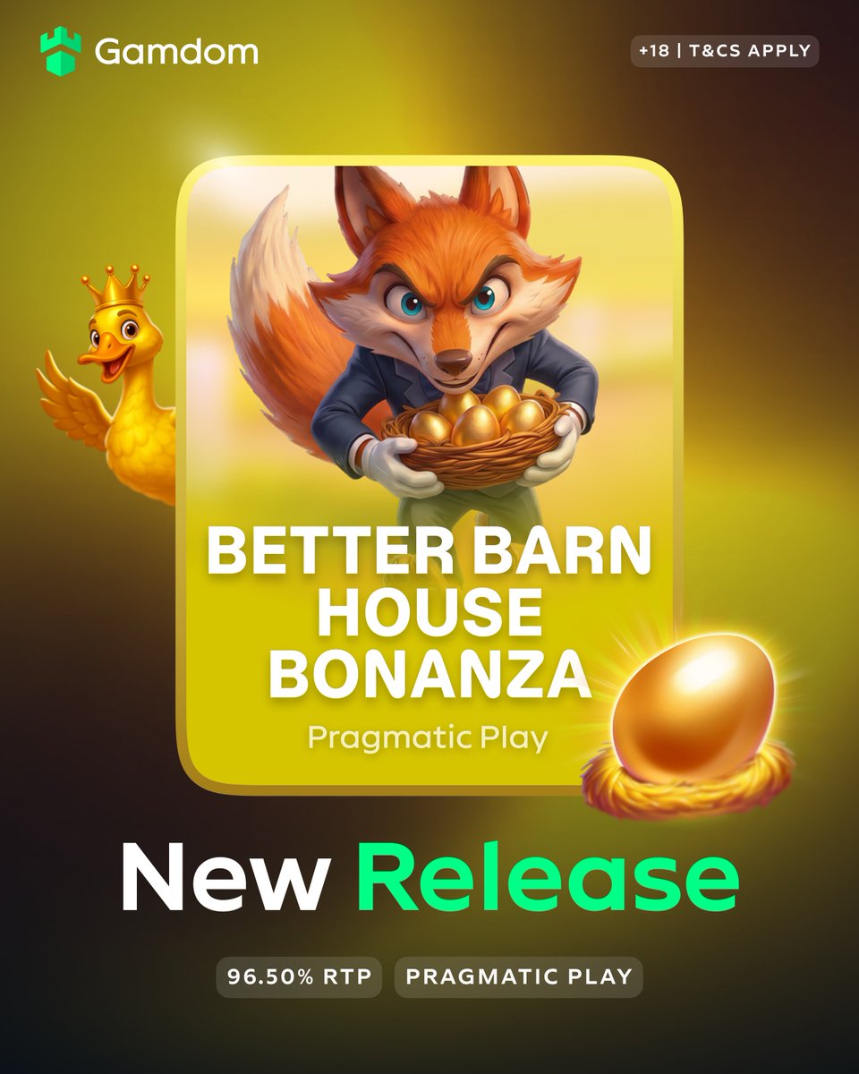 gamdom's tweet photo. Head back to the farm for a barnyard adventure packed with eggs, jackpots, and big rewards. 🚜

Spin through the countryside and chase wins up to 35,000x your bet! 💥

💚 + 🔄 + 🆔 - KYC Lvl 2 verified Gamdom users only

🔗https://t.co/1DYDruP4re https://t.co/tFborXQMqY