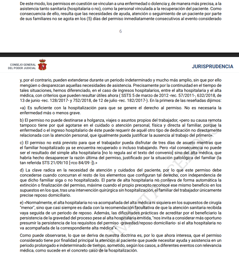 humanizasanidad's tweet photo. ⚖️STS n.º 126/2026, de 04/02/2026, Sala de lo Social. RCA 251/2024. Sobre #permiso por #accidente o #enfermedad #graves, #hospitalización o #intervención #quirúrgica sin hospitalización que precise #reposo #domiciliario de ciertos familiares. https://t.co/R8u7meIfi1