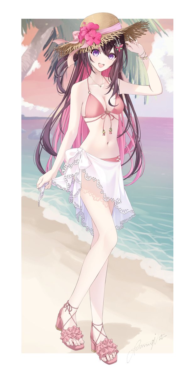 tsumug1000_b's tweet photo. 🌴 #AZKiART https://t.co/pB4jsaaGBl