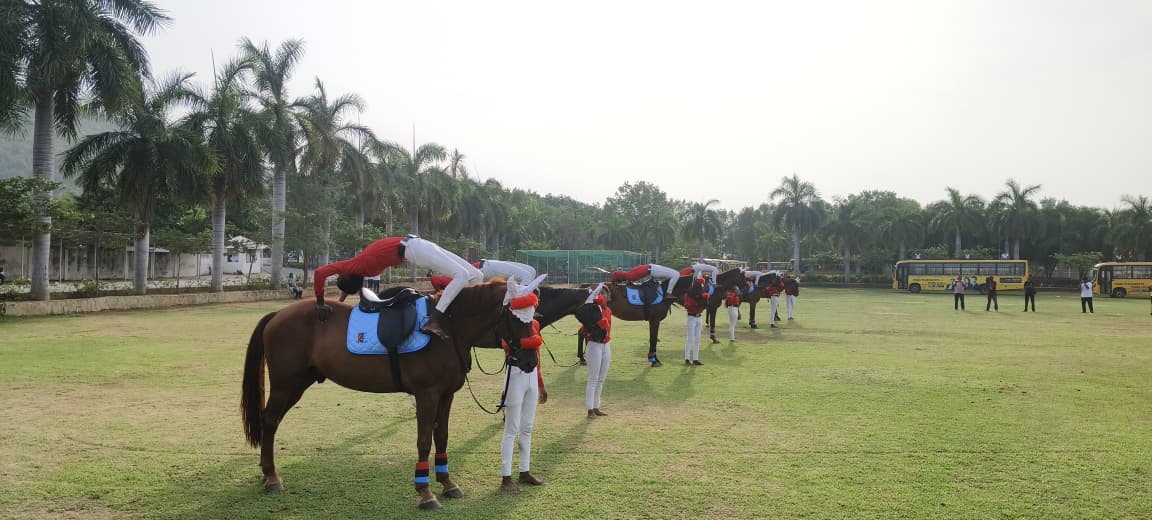HQ_DG_NCC's tweet photo. NCC Cadets Showcase Horse-Mounted Yoga on International Day of Yoga 2026

On the occasion of the International Day of Yoga 2026, Remount & Veterinary (R&V) NCC Units across the country showcased exceptional horsemanship and discipline through *Horse-Mounted Yoga* conducted at their respective locations. The unique display highlighted the highest standards of training, balance, coordination, and riding proficiency of NCC cadets, reaffirming the spirit of fitness, wellness, and excellence promoted by Yoga.

#InternationalDayofYoga2026 #YogaDay #HorseMountedYoga #IndianArmy #NCCIndia #FitIndia #RVC @SpokespersonMoD @adgpi @indiannavy @IAF_MCC