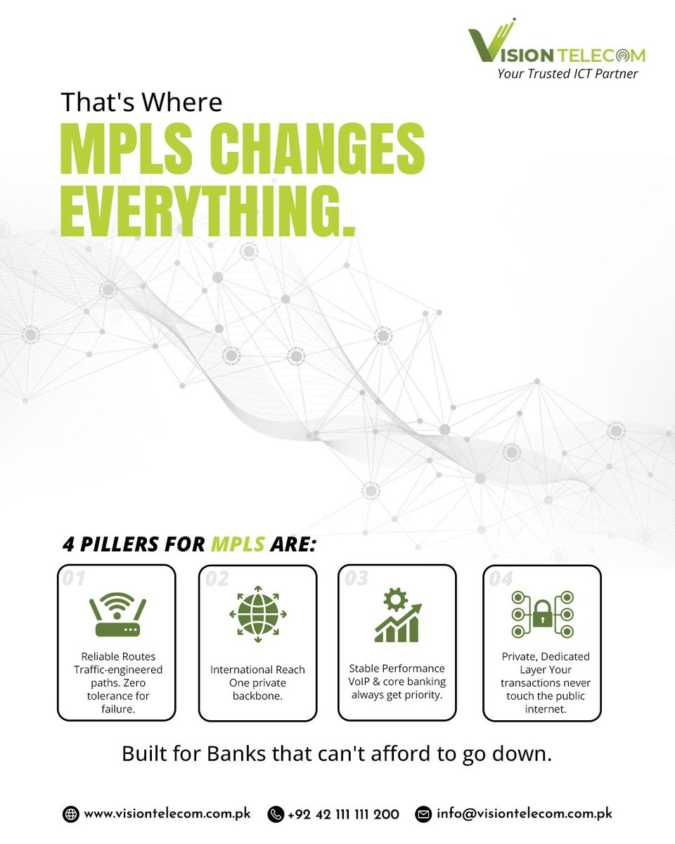 vtplofficial's tweet photo. Most banks in Pakistan are still running on network infrastructure that wasn't designed for this scale. 

Visit us now: https://t.co/vnRq5LDUEd

#VisionTelecom #Banking #FinancialServices #MPLS https://t.co/cL9duyyrHu