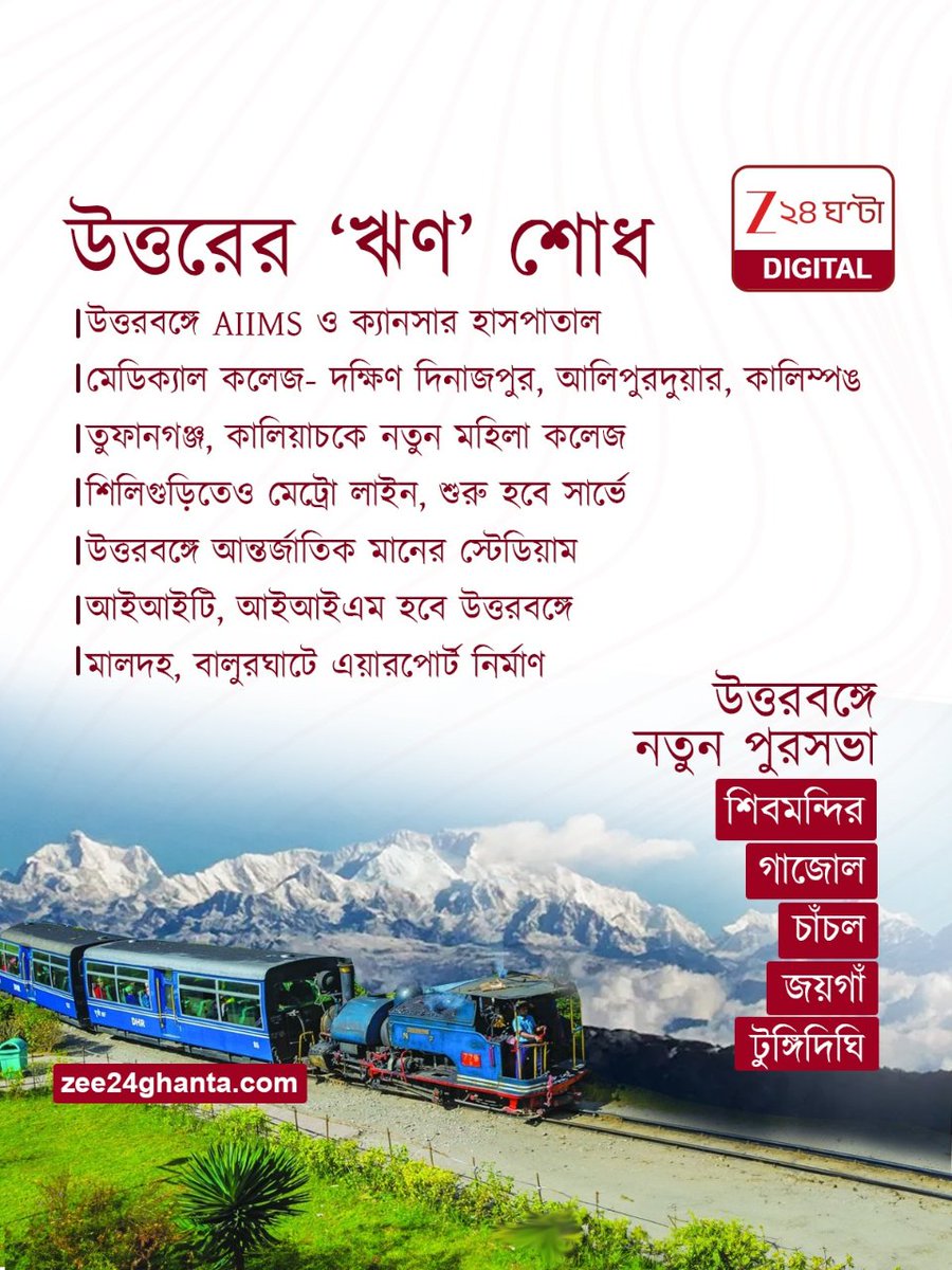 Zee24Ghanta's tweet photo. উত্তরবঙ্গের জন্য বাজেটে বিরাট ঘোষণা | West Bengal Budget 2026 North Bengal Highlights
সব খবরের জন্য দেখুন: https://t.co/BCD0C83TPn
#WestBengalBudget2026 #WBbudget #Zee24Ghanta https://t.co/4ELpwS41Dn