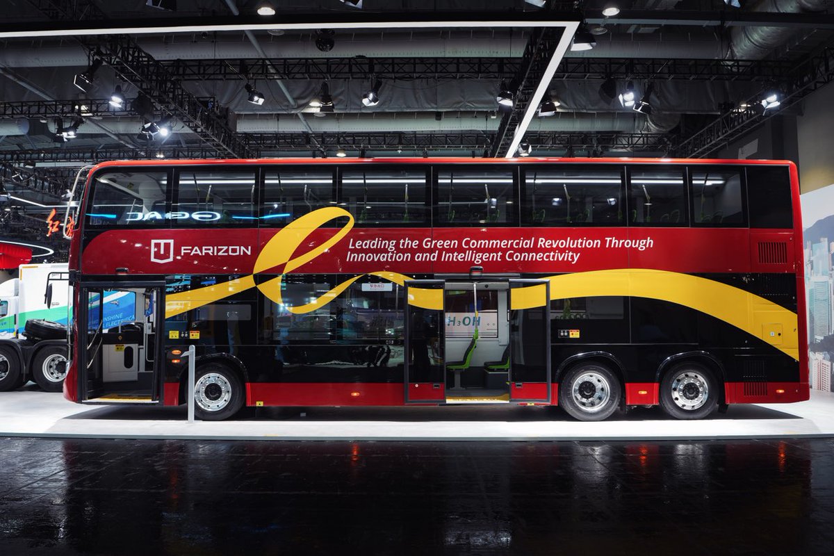GeelyGroup's tweet photo. Ready for a greener and smarter Hong Kong?

At the Hong Kong Auto Expo, Geely Holding brands showcased a vision for eco-friendly smart cities with Robotaxis, iconic electric double deckers, methanol-electric ferries, and green methanol buses. 

For more https://t.co/kxR6Iq7rPc https://t.co/BGHkxPenXF