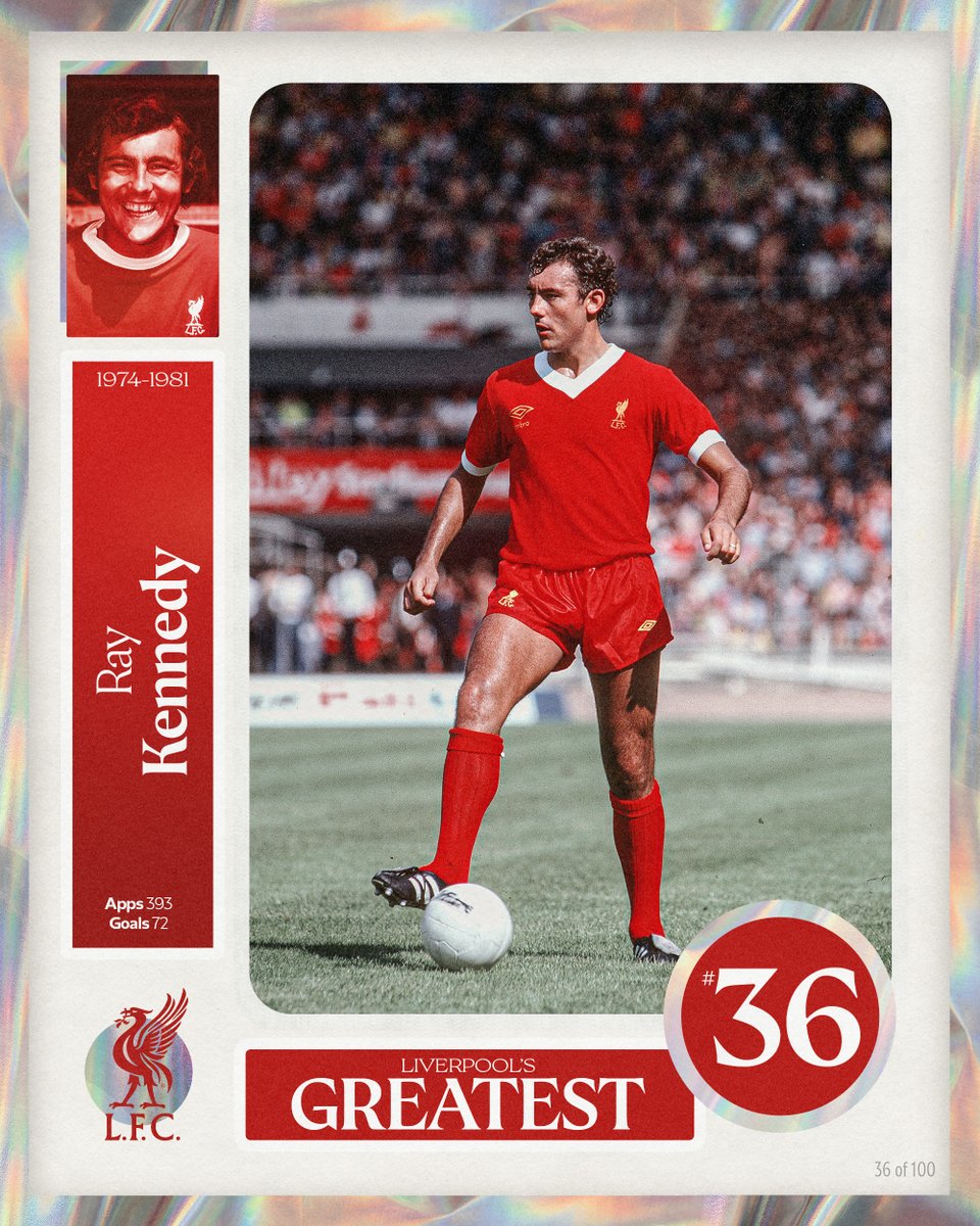 LFC's tweet photo. Liverpool's Greatest - No.36: Ray Kennedy ✨