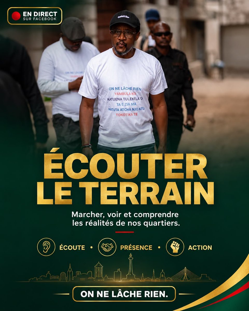 Didiertenge1's tweet photo. "On Ne Lâche Rien !"
Savoir redescendre sur le terrain et, ne jamais rompre le lien !
#OnNeLâcheRien #OnResteDebout #kintambopeutêtremultiplierpar24 #réservedelarépublique https://t.co/DKpB8LsLO2