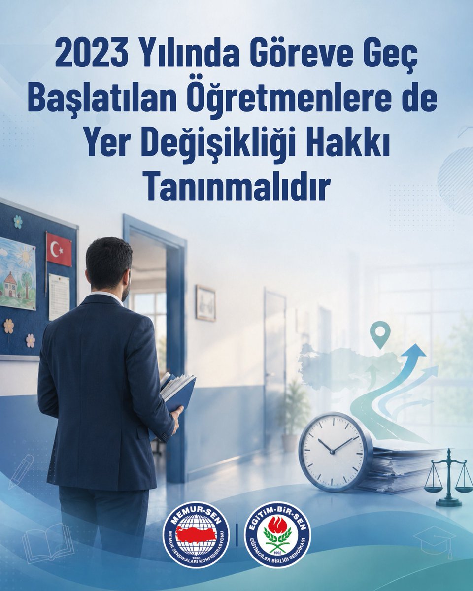 aslanturk_m's tweet photo. 2023 YILINDA GÖREVE GEÇ BAŞLATILAN ÖĞRETMENLERE DE YER DEĞİŞİKLİĞİ HAKKI TANINMALIDIR

Milli Eğitim Bakanlığınca yayımlanan 2026 Yılı Yaz Tatili Öğretmenlerin İller Arası Mazerete Bağlı Yer Değiştirme Duyurusunda, hizmet süresinin hesaplanmasında 31 Aralık 2026 tarihinin esas alınması, Sendikamızın talebini ve öğretmenlerin beklentilerini kısmen karşılayan bir düzenleme olmuştur.

Çünkü hizmet süresinin hesabında 31 Aralık 2026 tarihinin esas alınmasının dahi, 2023 yılında ataması yapılan sözleşmeli öğretmenlerin sorununa çözüm olmadığı görülmektedir.

2023 yılında sözleşmeli olarak atanan öğretmenler, kendi istek ve iradeleri dışında, idari sebeplerle Eylül ayında göreve başlatılmıştı. Bu nedenle bu öğretmenlerin üç yıllık hizmet süresini tamamlayarak kadroya geçişleri, bu yılın Eylül ayını bulacaktır. Bu durumda sözleşmeli öğretmenler, 2026 yılı yaz tatili döneminde mazerete bağlı yer değiştirme hakkından yararlanamamaktadır. 

Sözleşmeli öğretmenlerin mağduriyetinin giderilmesi amacıyla Bakanlık yetkilileriyle yaptığımız görüşmelerde, 2023 yılı Eylül ayında göreve başlayan öğretmenlere de 2026 yılı yaz tatili dönemi içinde mazerete bağlı yer değişikliği hakkı tanınmasına yönelik düzenleme yapılması talebimizi iletmiştik. Bu yılın şubat ayında Milli Eğitim Bakanlığına gönderdiğimiz yazıda da öğretmenlerin mağduriyetinin giderilmesini ve düzenleme yapılmasını talep etmiştik.

Bakanlık tarafından yayımlanan 2026 Yılı Yaz Tatili Öğretmenlerin İller Arası Mazerete Bağlı Yer Değiştirme Duyurusunda, 2023 yılında ataması yapılmasına rağmen göreve geç başlatılan sözleşmeli öğretmenlere yer değişikliği hakkı tanınmadığı; bu öğretmenleri kapsayacak herhangi bir hükme veya düzenlemeye yer verilmediği görülmektedir.

2023 yılı Mart ayında ataması yapılmasına rağmen idari sebeplerle göreve başlamaları Eylül ayına sarkan çok sayıda öğretmen, idari tasarruf nedeniyle mağdur edilmemelidir.

2023 yılında ataması yapılan ama göreve başlaması sonraki tarihlerde olan her öğretmene 2026 yılı yaz tatili döneminde mazerete dayalı yer değişikliği hakkı tanınmalıdır.