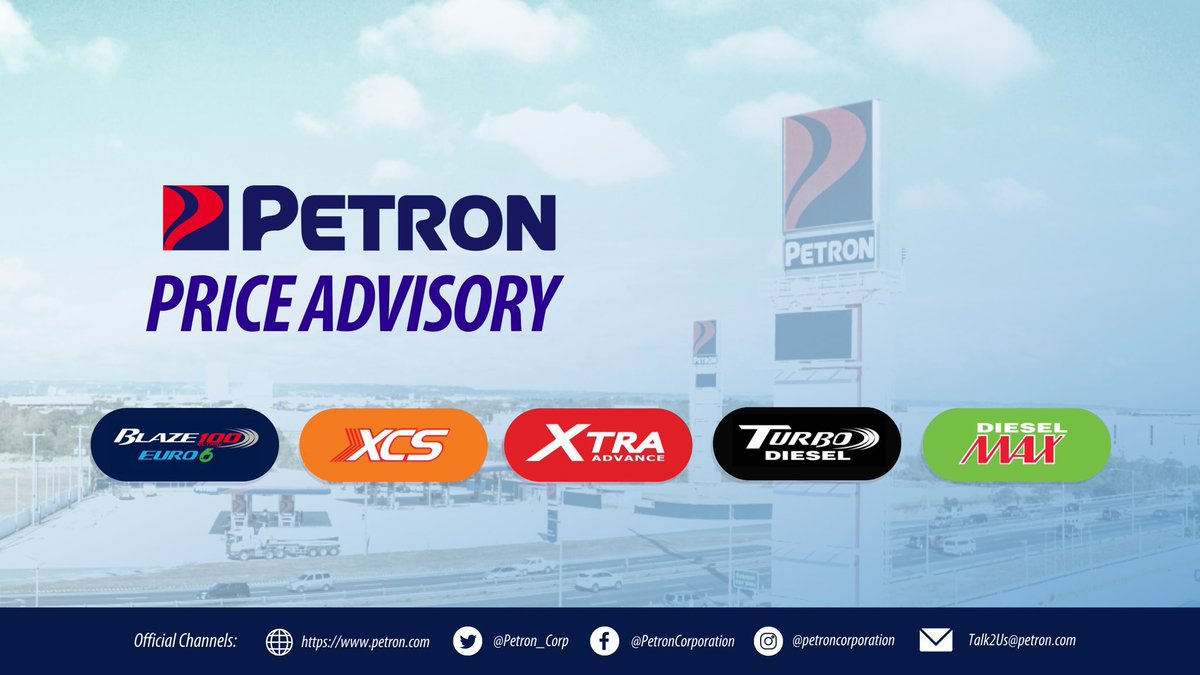 Petron_Corp's tweet photo. ADVISORY: Petron will implement the following price rollbacks effective 6AM, June 23: 

Php 3.90/li for gasoline
Php 9.00/li for diesel
Php 9.80/li for kerosene

Thank you. https://t.co/ARDlylVxiK