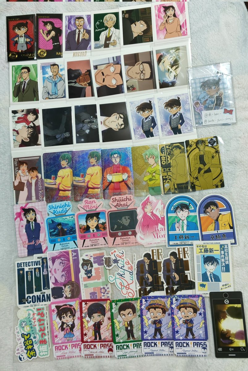 hope_yusi_sanji's tweet photo. 名探偵コナン
交換
トレード

（譲）写真のもの
（求）同種、異種灰原哀、萩原研二
>江戸川コナン＞安室透（降谷零）
>松田陣平、諸伏景光、高明

物により怪盗キッド、高木＆佐藤、警察学校組の皆、諸伏高明集めることもあります。

→
続きます https://t.co/HjFmvwS02r