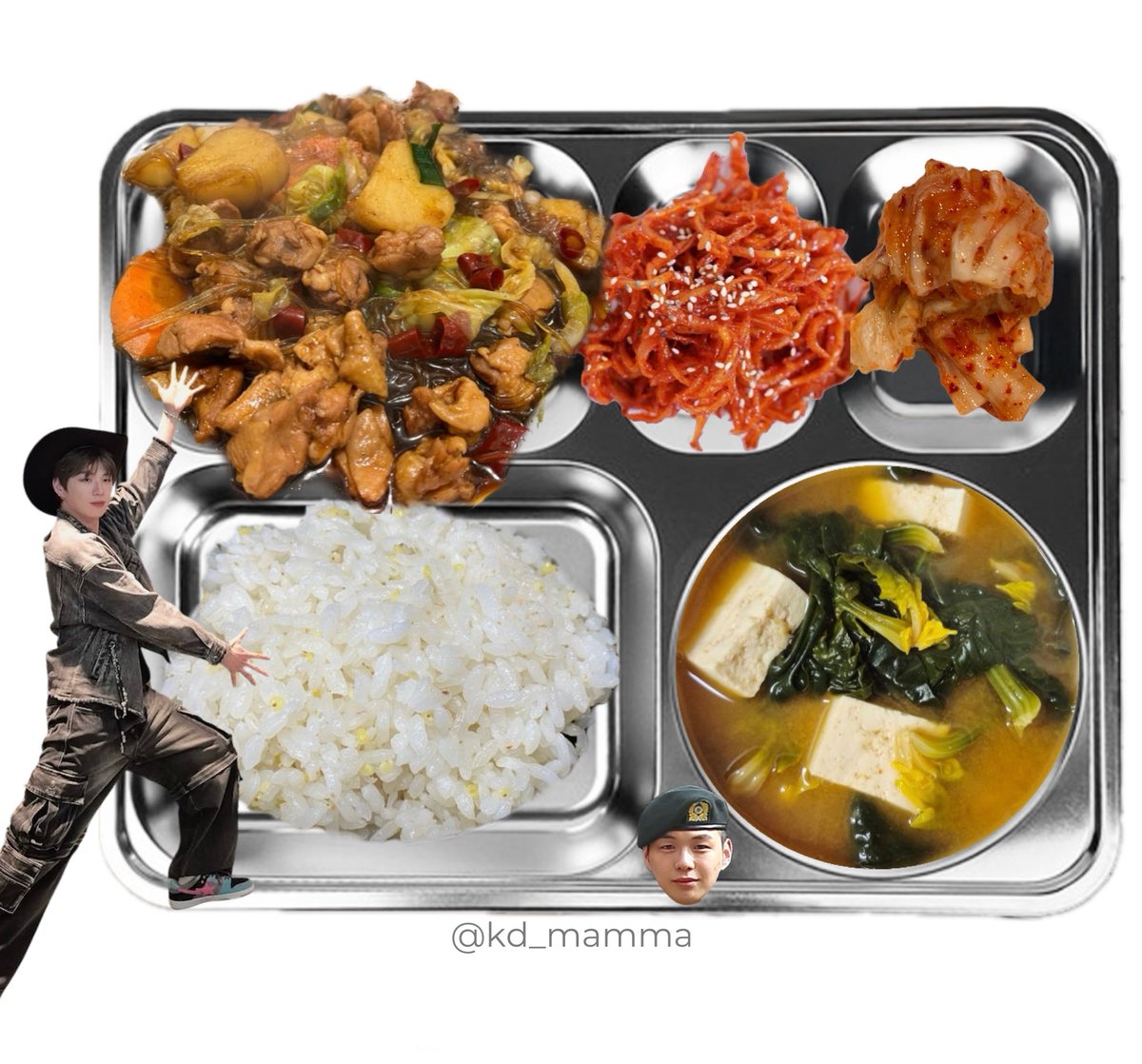 kd_mamma's tweet photo. 〔 2026년 6월 23일 조식 〕 
밥
시금치된장국
순살안동찜닭
진미채고추장조림
배추김치
   ᑎ__ᑎ      ᐱ__ᐱ     ᕱ__ᕱ
   (˶.•o•˶)    ( .•ω• )    ( .•⤚• )
ଘ(ა 🍚 )    (ა     ૮)｡   (      ٩)੭ https://t.co/T2ljYGFmRY