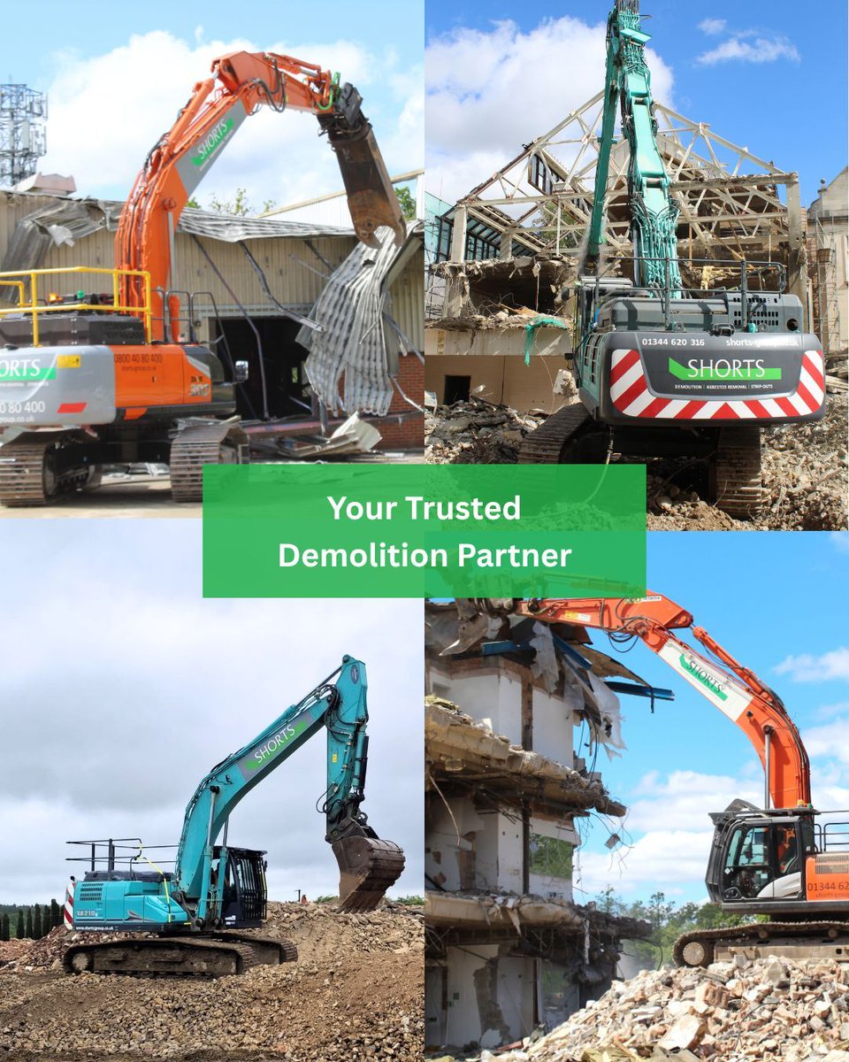 ShortsGroup's tweet photo. Shorts Group are your trusted demolition partner, providing comprehensive asbestos removal, site clearance and crushing, and strip-out and structural alteration services. 

0800 40 80 400
demolition@shorts-group.co.uk

#Demolition #DemolitionContractor #Sustainability https://t.co/FWRlsAaHB7