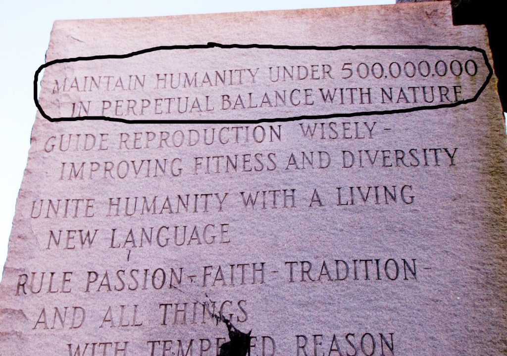 freetheco2's tweet photo. All in confirmity with UN Agenda 21, which collapsed when 'Global Warming' didn't happen &amp; had to be renamed to 'Climate Change''.

A clique sees most of humanity as undesirable, as expressed in the Georgia Guidestones (now twatted). https://t.co/4XsqFitNTW