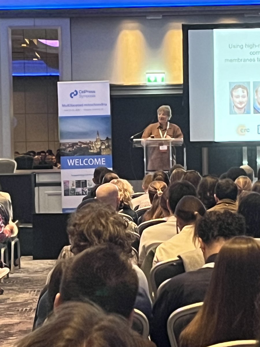 CellPressEvents's tweet photo. What a keynote! Prof. Judy Hirst @MRC_MBU delivered a brilliant talk on mitochondrial respiratory complex I at #CSMito2026. Pioneering cryo-EM science and incredible energy conversion insights! Thank you, Judy! #Mitochondria #Bioenergetics #CellPressSymposia https://t.co/9trSWBRxNW
