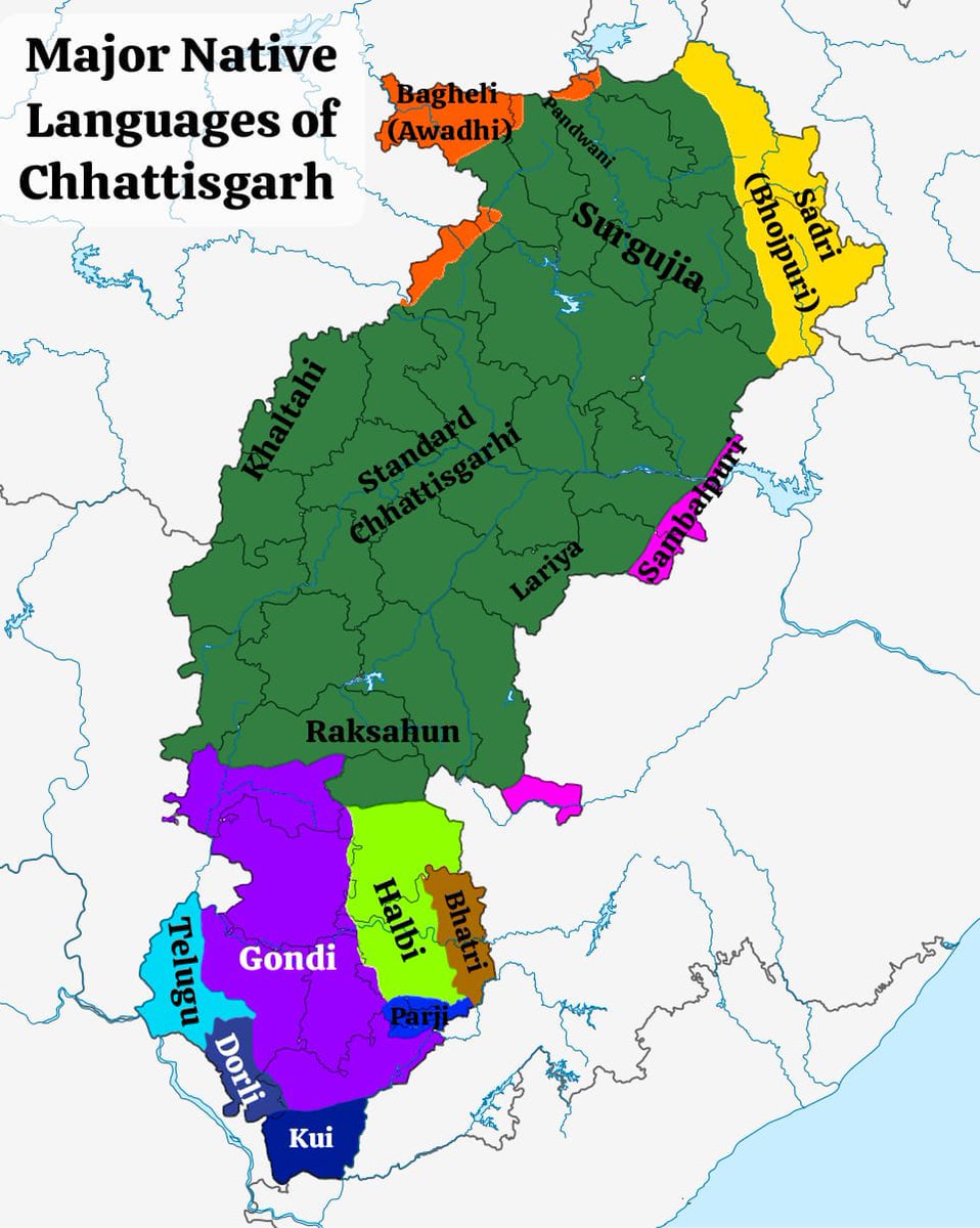 Awadhinfra's tweet photo. Linguistic Maps of Haryana and Chhattisgarh https://t.co/RZVuIoWWl5