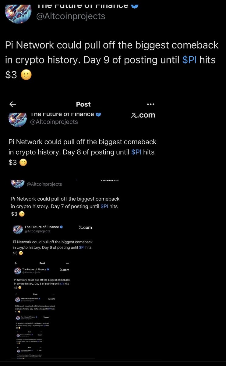 Altcoinprojects's tweet photo. Pi Network could pull off the biggest comeback in crypto history. Day 10 of posting until pi-network:native hits $3 🙂 https://t.co/eK7s9guiI1