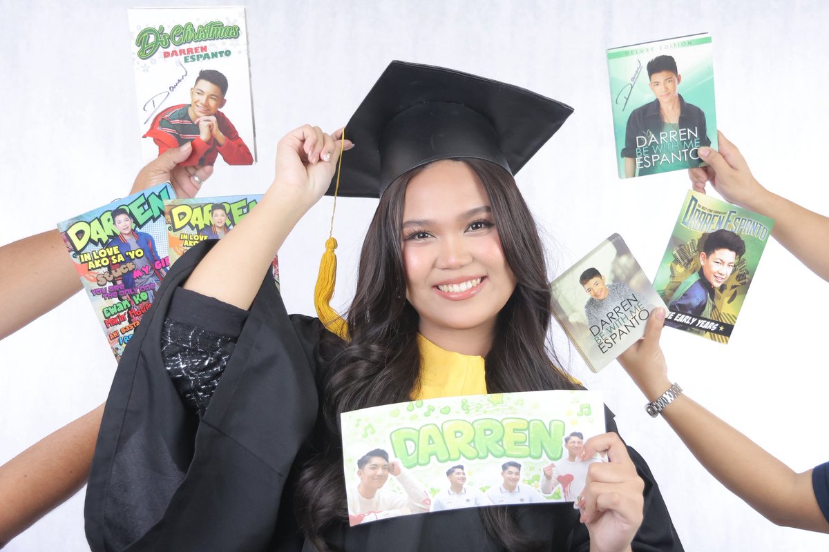 fangirlllhere's tweet photo. From being a Grade 6 kid in 2014 to finally wearing my graduation cap in 2026,one thing never changed: I've always been a Darrenatic.

Thank you, Darren, for being part of my growing up years. 

Some dreams take time, but some admirations last even longer💚

#DARREN @Espanto2001 https://t.co/182KXKWtKe