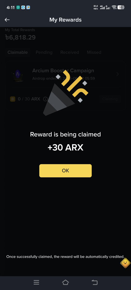 EarningHelps_24's tweet photo. 🚀 Just Claimed My Reward! 🎉
Binance Web3 Wallet Arcium Booster Airdrop claim successful! 🔥
💰 Received: 30 $ARX Tokens
💵 Estimated Value: ~$10 USDT
A big win for early participants! 🙌
Who else successfully claimed their $ARX rewards? 👇
#BinanceWallet #BinanceWeb3 #Arcium #ARX #Airdrop #Crypto @Arcium