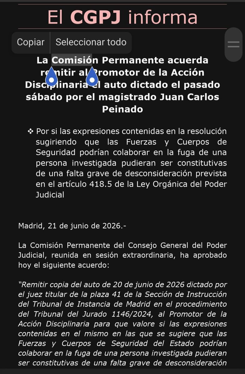 ErnestoEkaizer's tweet photo. #Peinado La Comisión Permanente del Poder Judicial envía el tema de la denuncia de Peinado sobre la complicidad de las Fuerzas de Seguridad con posible fuga de Begoña Gomez  al Promotor de la Acción Disciplinaria, Conde, el hombre que ha salvado, hasta ahora, al juez Peinado. https://t.co/U1nvR6npr0