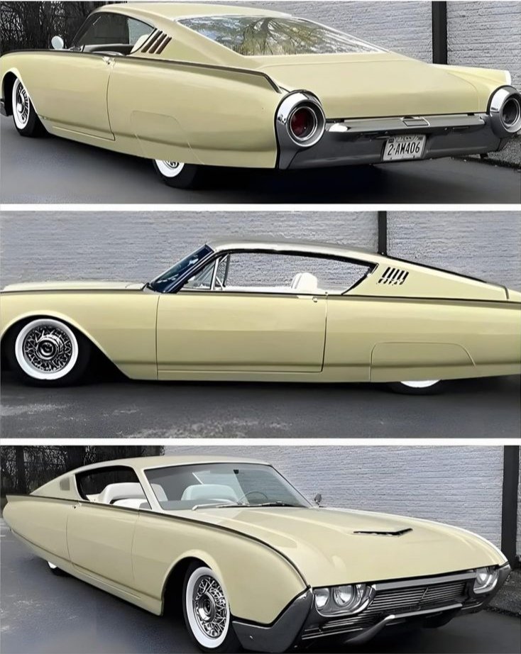 bieberiso74's tweet photo. The "Bullet Bird" generation at its finest! 🔥 The 1963 Ford Thunderbird concept features a stunningly long, low, and wide fastback body with sharp tailfins and iconic chrome trim. A true masterpiece of classic American personal luxury. 🚘✨ https://t.co/jVsvSn6qQh