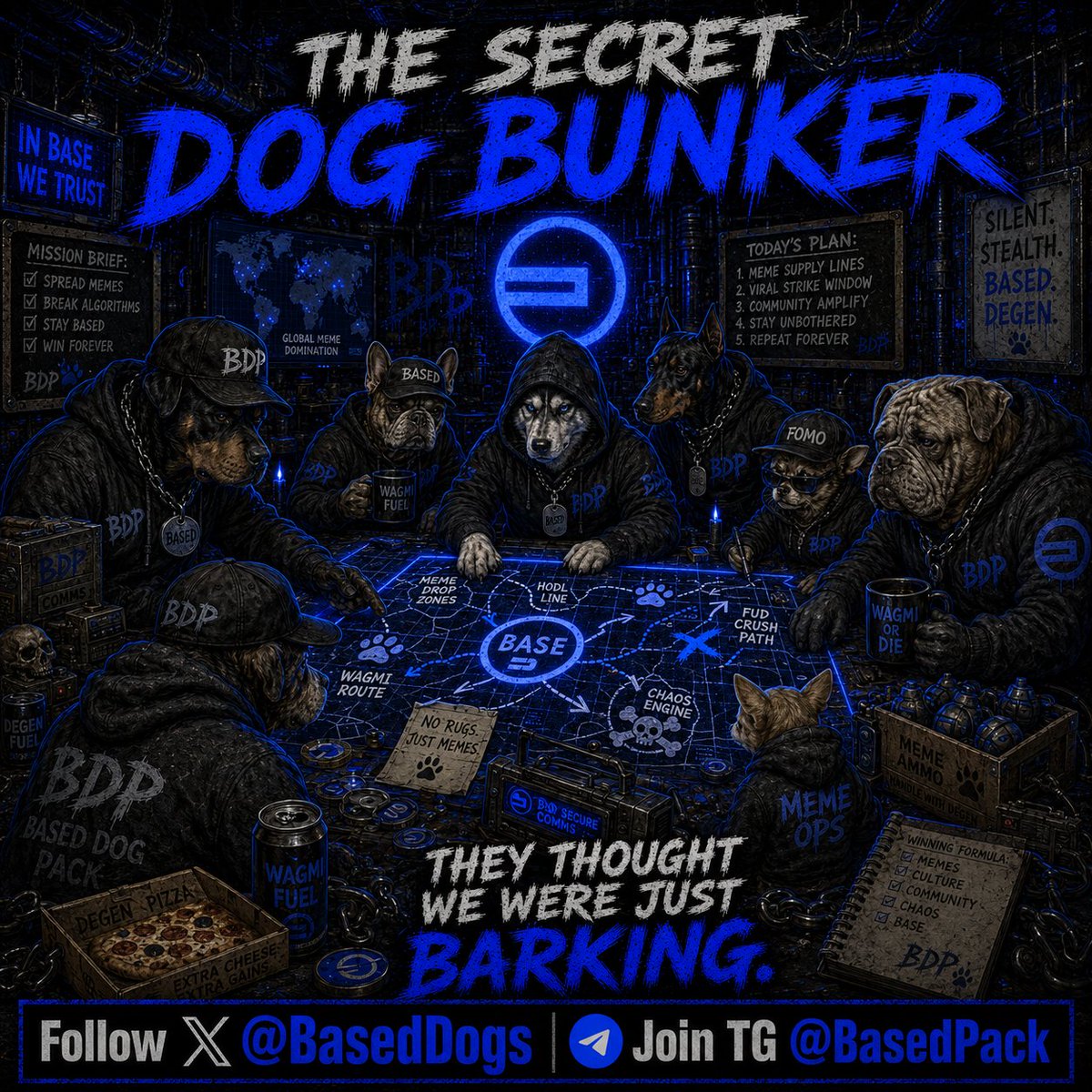 baseddogs's tweet photo. Gm #Base #BasedDogs! Get involved, follow @BasedDogs and join us at https://t.co/107brkj7Nk Theres a competition for the chance at 1 of 10 NFTs from our drop up for grabs! It ends tomorrow night, 23rd June!
#BaseArmy #BasedArmy https://t.co/albaY6JQj0