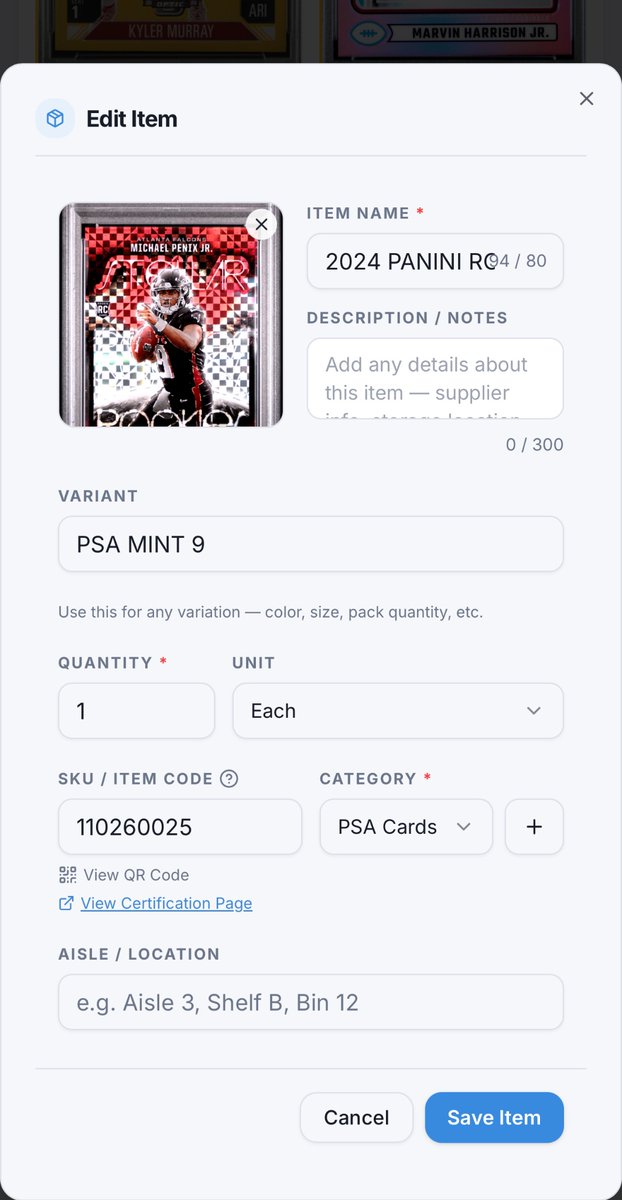 EasiestIn's tweet photo. Q: How easy is it to scan PSA Slabs?
A: Literally 5 seconds. Just scan the QR code and that's it. 

Save item - Move on. https://t.co/WrDPg98t80