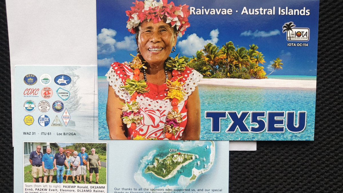 7K1MEZ's tweet photo. 🇵🇫Austral Is. TX5EU QSL到着😀 https://t.co/mMOElPQsbC