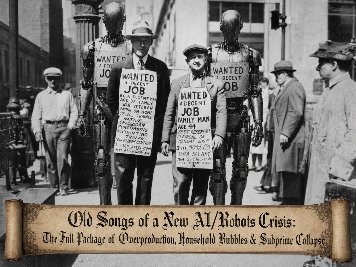 Intelldoctor's tweet photo. @nextbigfuture 2/2. The Overproduction Trap: Musk’s 10x growth is impossible. Even a 2x WWII GDP spike pushed debt to limits. This credit boom is a dead end. Machines don't buy goods: combining a household debt bubble with tech abundance leads straight to a 1929-style crisis. #Musk #Economy👇 https://t.co/Sgiu3ojjty