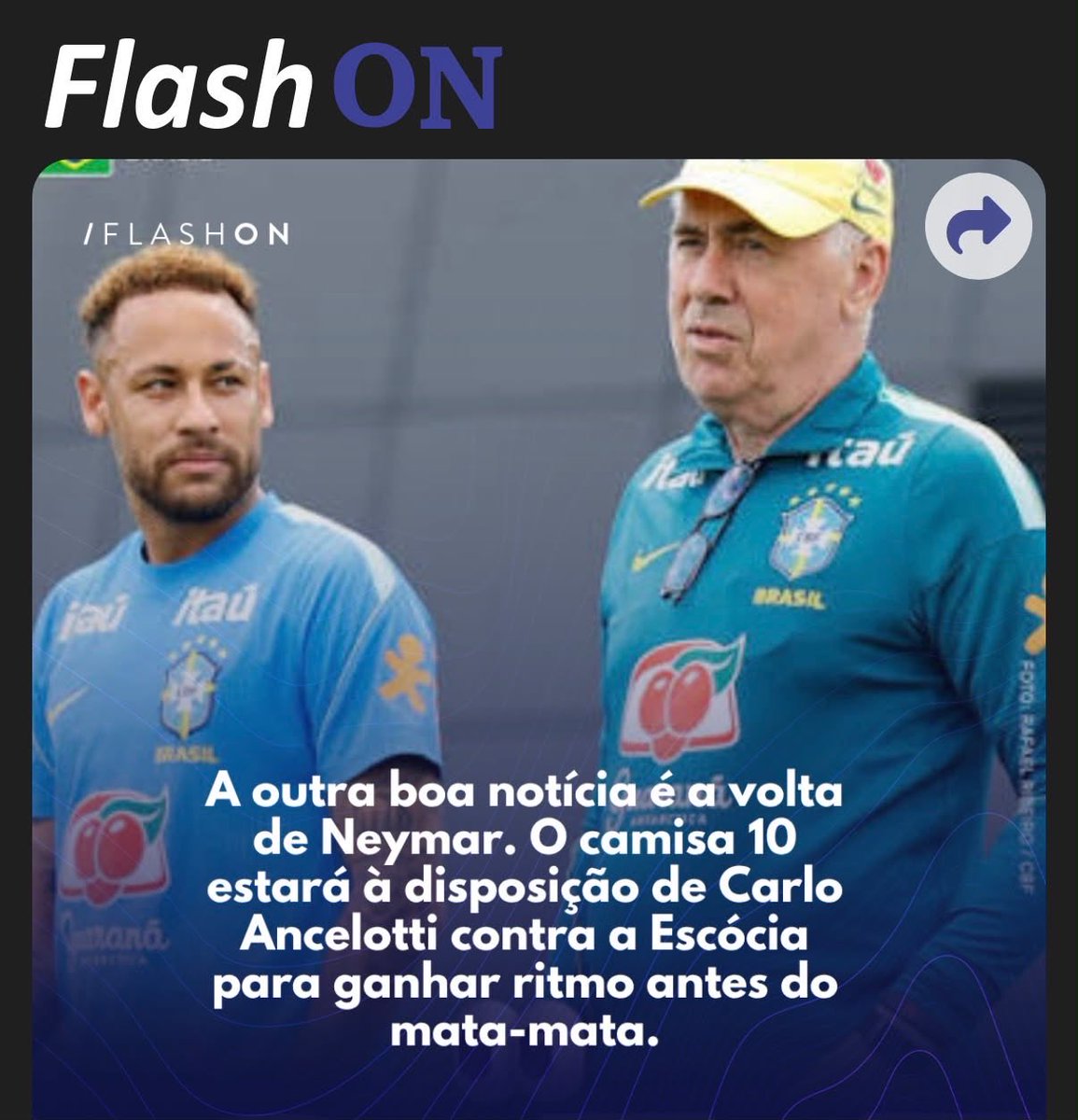 marcondesbrito's tweet photo. FLASH ON  - Fizemos as contas: ganhando ou perdendo da Escócia, o Brasil já está no mata-mata https://t.co/0CzZR0WX77 https://t.co/b1fOVBaurD