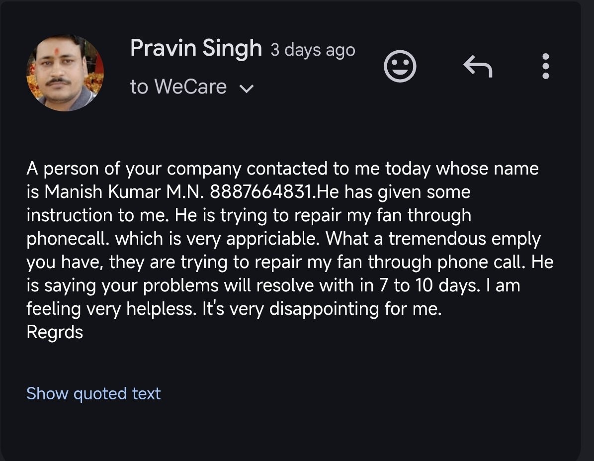 Pravinvsps's tweet photo. @AnchorPanasonic . I have booked a complaint on 15th June through your customer care. Without taking any action my complaint has closed. It's very painful to be a customer of anchor. I am attaching the conversation of mail. It's very shameful. https://t.co/rOVVUPG5vA