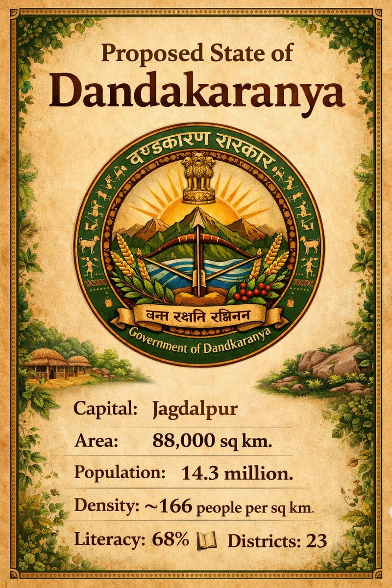 Awadhinfra's tweet photo. Proposed State of Dandakaraya https://t.co/n8NkDWZ9Kw